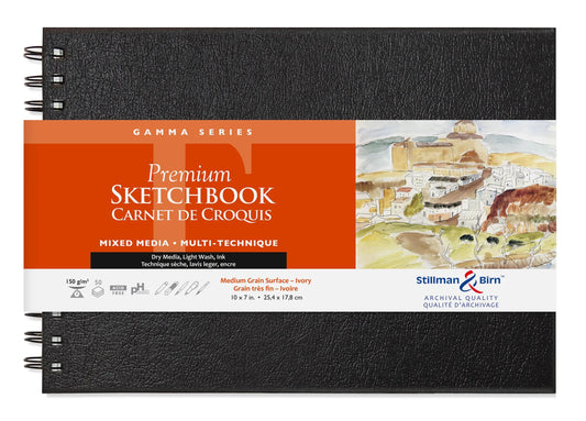 Gamma Series carnet spiralé 50F 25,4x17,8cm 150g - Ivoire (lot de 2)