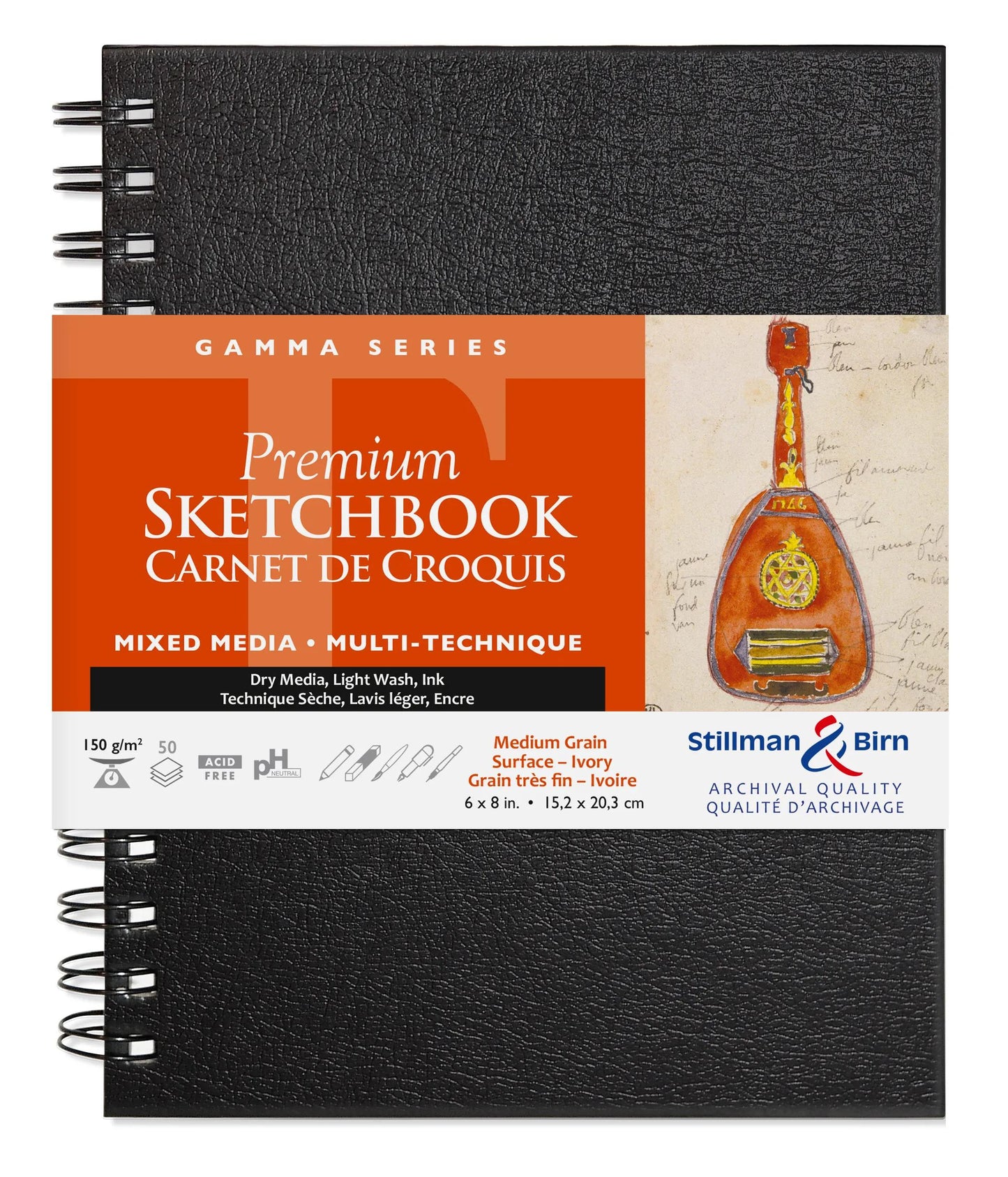 Serie Gamma quaderno a spirale 50F 15,2x20,3cm 150g - Avorio (Pacchetto x2)