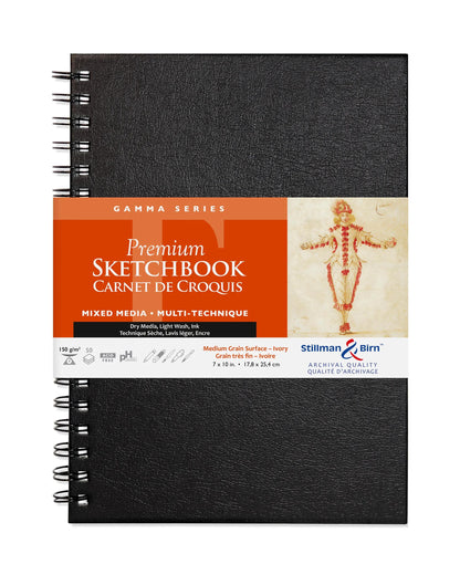 Gamma Series Spiral Notebook 50F 17,8x25,4cm 150g - Elfenbein (2er-Pack)