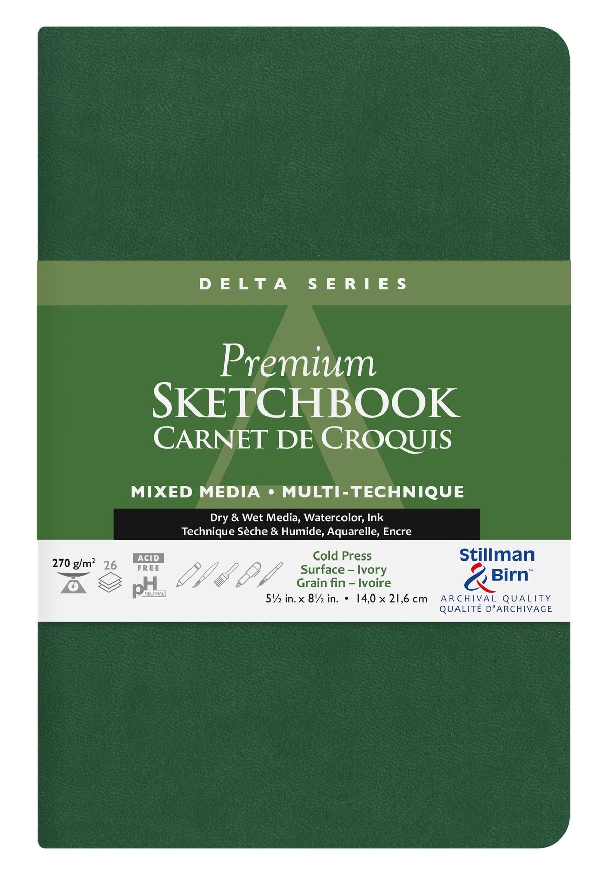 Delta Series flexibles Notebook 26F 21,6x14cm 270g - Elfenbein (2er-Pack)