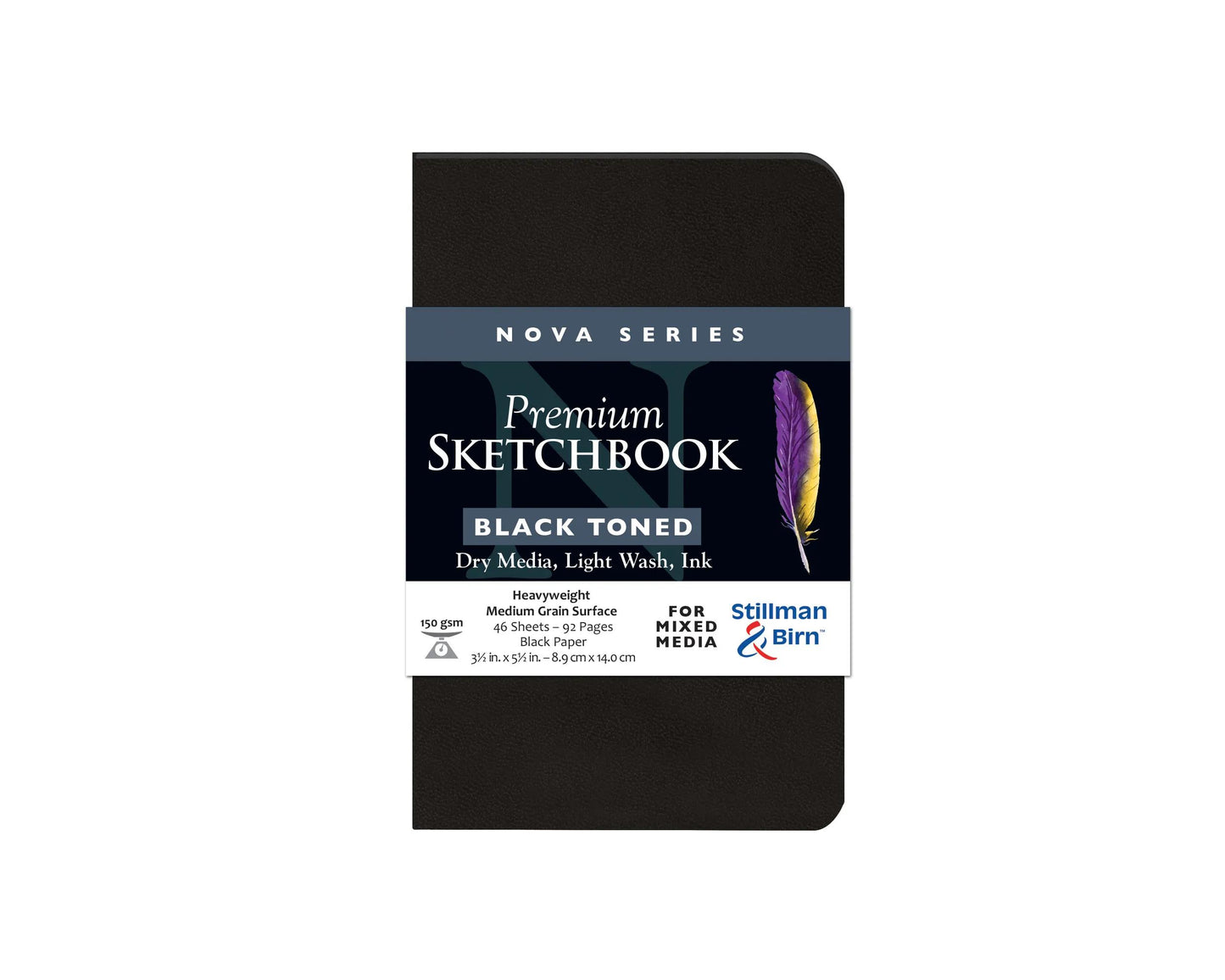 Serie Nova soft notebook 46F 8,9x14cm 150g - Nero (Pacchetto x2)
