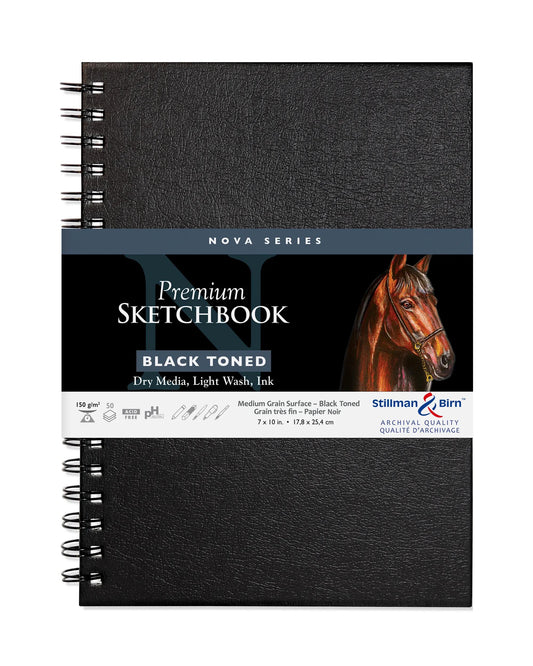 Nova Series carnet spiralé 50F 17,8x25,4cm 150g - Noir (lot de 2)