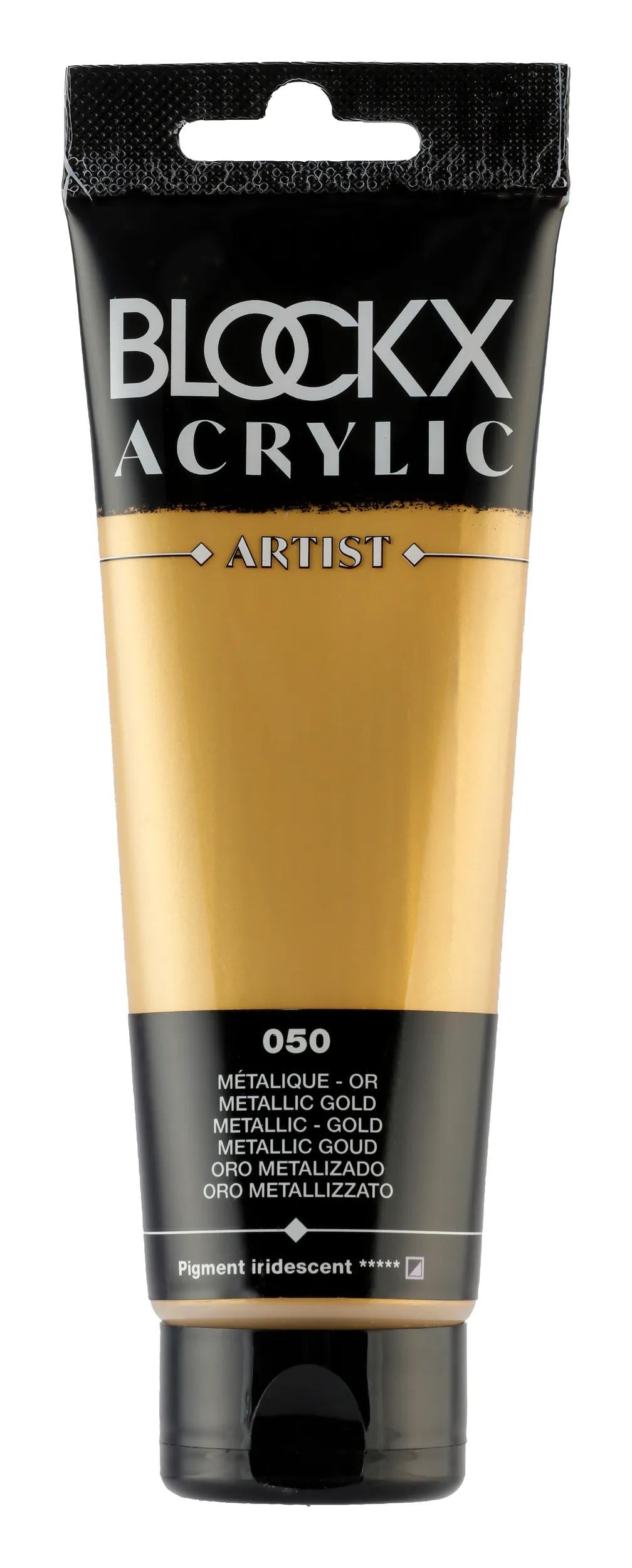 Fine acrylic paint tube 120ml - Metallic gold 50 (Pack x3)