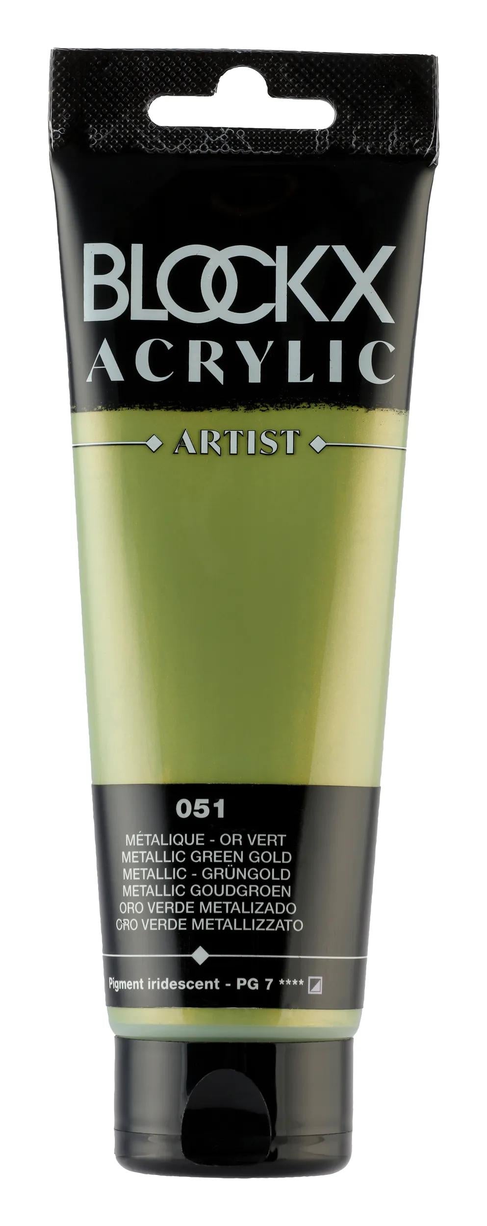 Fine acrylic paint tube 120ml - Metallic green 51 (Pack x3)