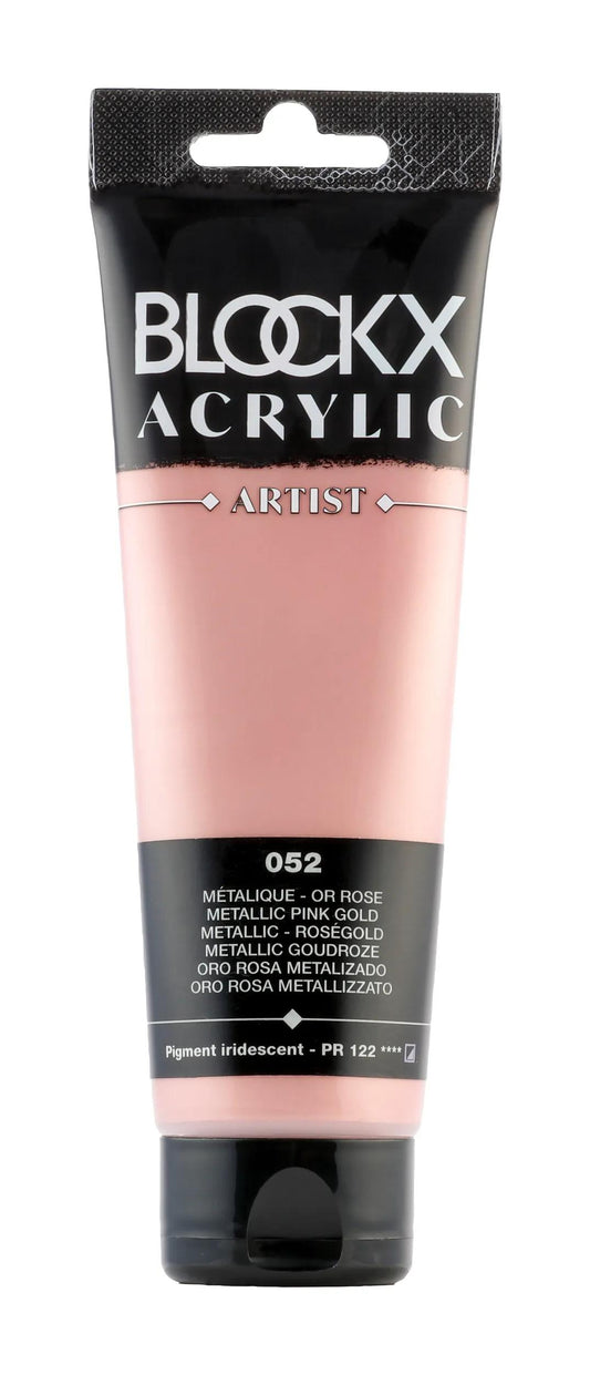 Fine acrylic paint tube 120ml - Rose gold metallised 52 (Pack x3)