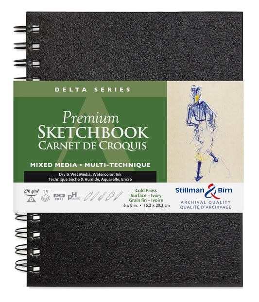 Delta Series Spiral Notebook 25F 15,2x20.3cm 270g - Elfenbein (2er-Pack)
