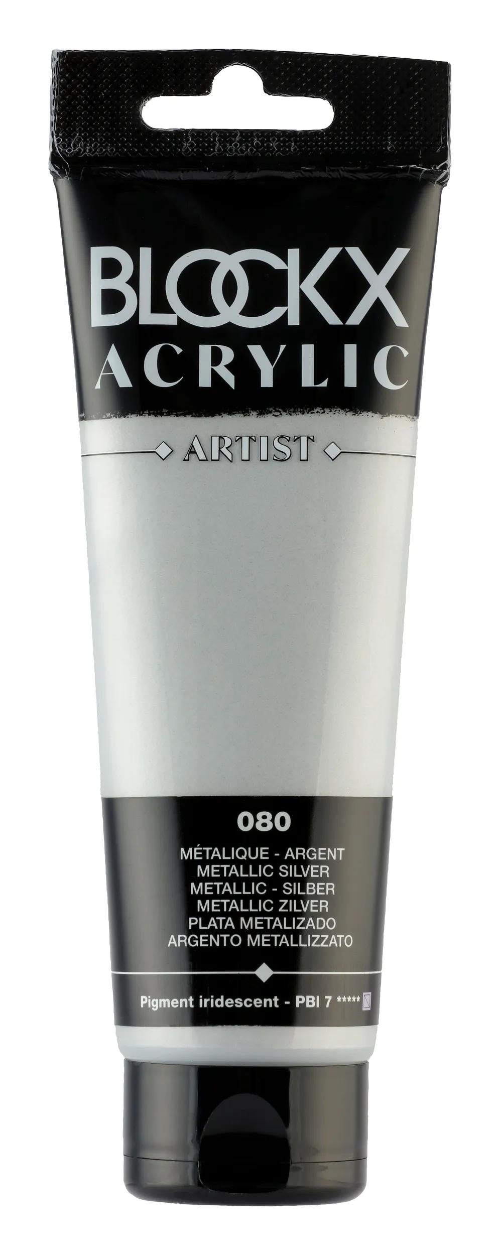 Fine acrylic paint tube 120ml - Metallic silver 80 (Pack x3)