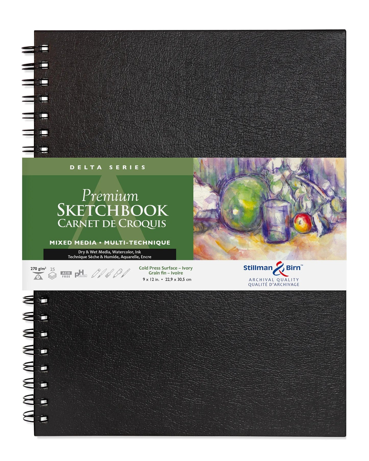 Delta Series Spiral Notebook 25F 22.9x30.5cm 270g - Elfenbein (Paket x2)