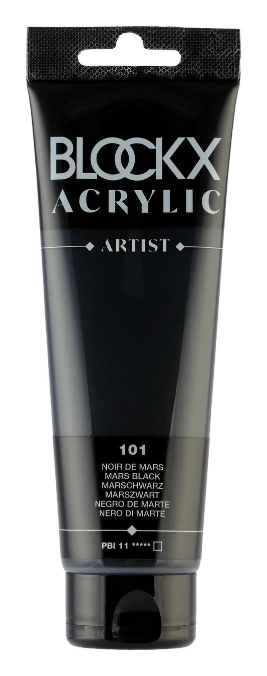 Fine acrylic tube paint 120ml - Black from March 101 (Pack x3)