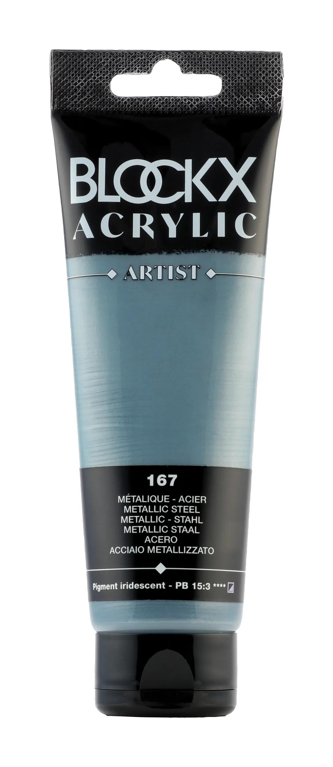 Fine acrylic paint tube 120ml - Metallic steel 167 (Pack x3)