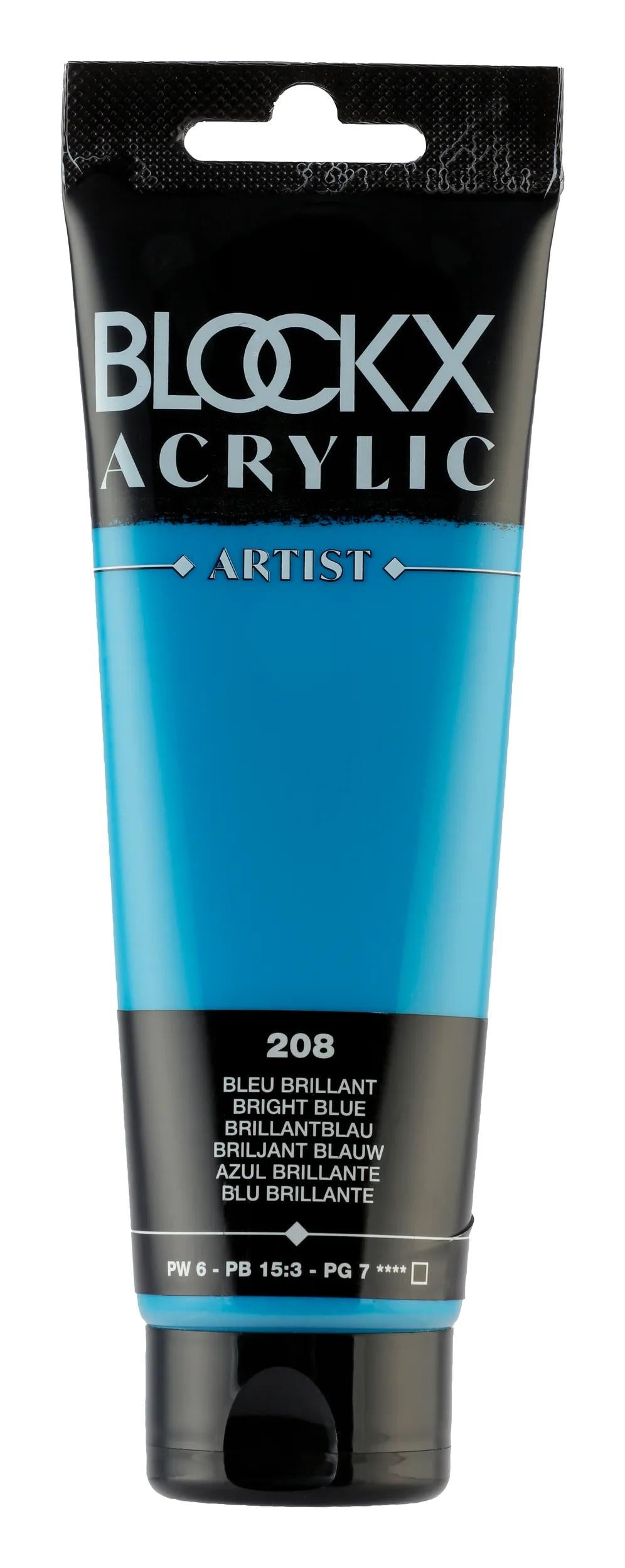 Fine acrylic paint tube 120ml - Bright blue 208 (Pack x3)