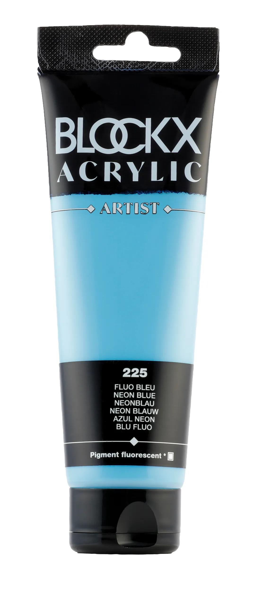 Fine acrylic paint tube 120ml - Fluo blue 225 (Pack x3)