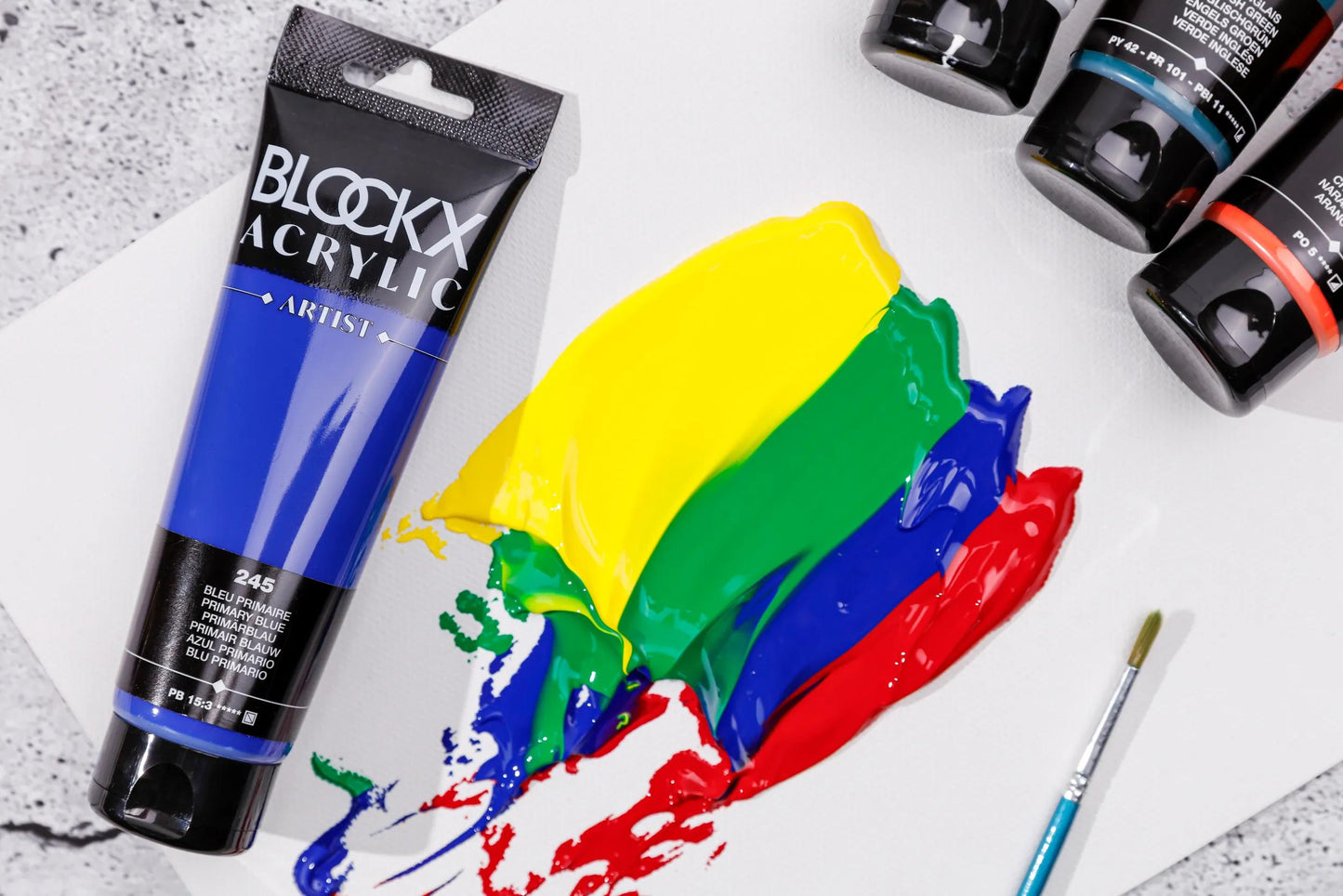Fine acrylic paint tube 120ml - Primary blue 245 (Pack x3)