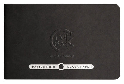 Crok'Book carnet piqué 20F 17x11cm 120g papier noir I - Noir (lot de 10)