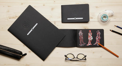Crok'Book nicked notebook 20F A3 120g paper black F - Black