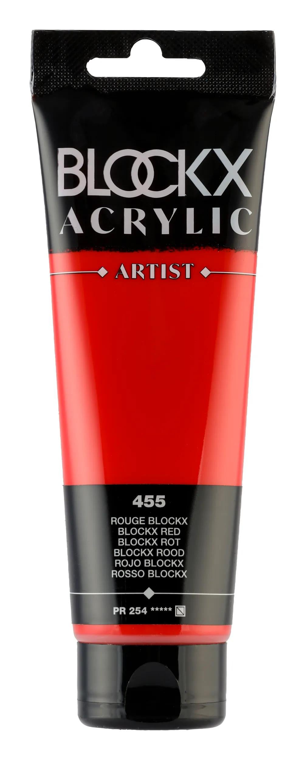 Fine acrylic paint tube 120ml - Red blockx 455 (Pack x3)