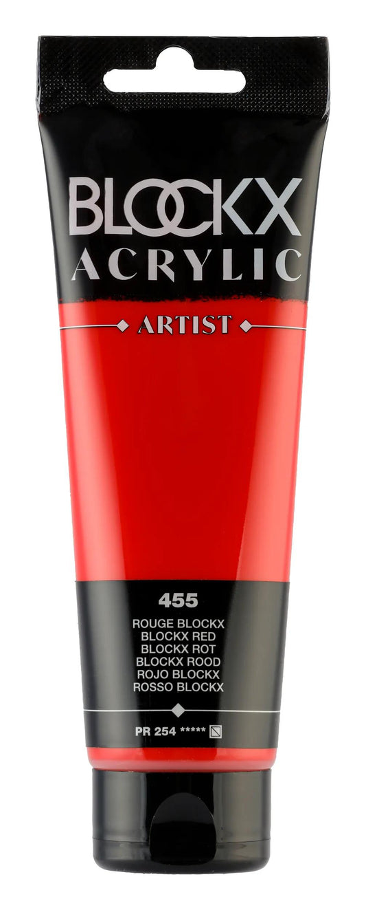 Fine acrylic paint tube 120ml - Red blockx 455 (Pack x3)