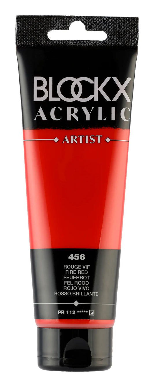 Fine acrylic paint tube 120ml - Bright red 456 (Pack x3)
