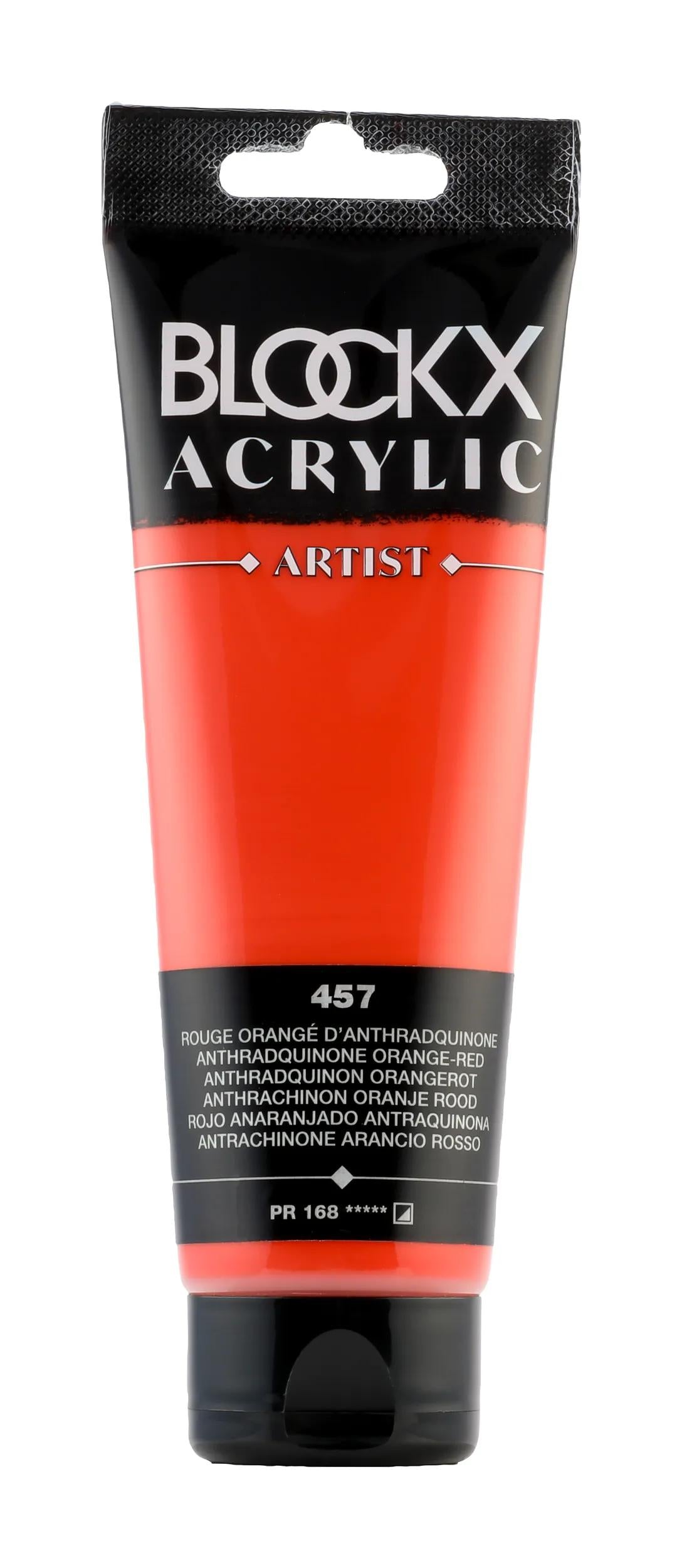 Fine acrylic paint tube 120ml - Anthraquinone orange red 457 (Pack x3)