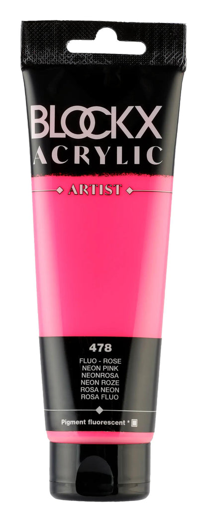 Fine acrylic paint tube 120ml - Fluo pink (lot de 3)