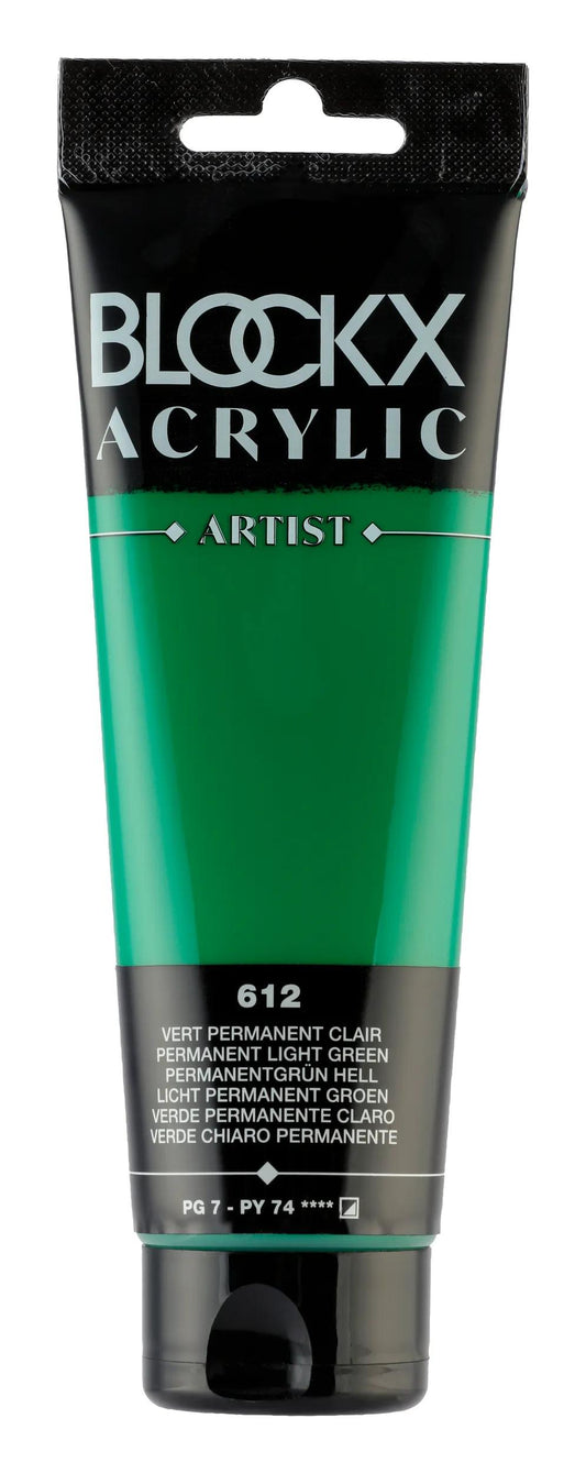 Fine acrylic paint tube 120ml - Clear permanent green 612 (Pack x3)