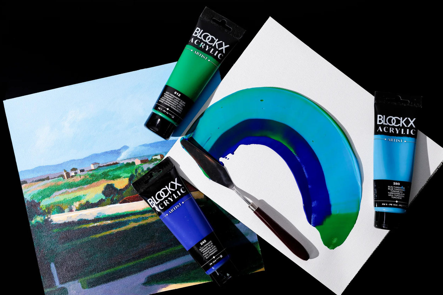 Fine acrylic paint tube 120ml - Clear permanent green 612 (Pack x3)