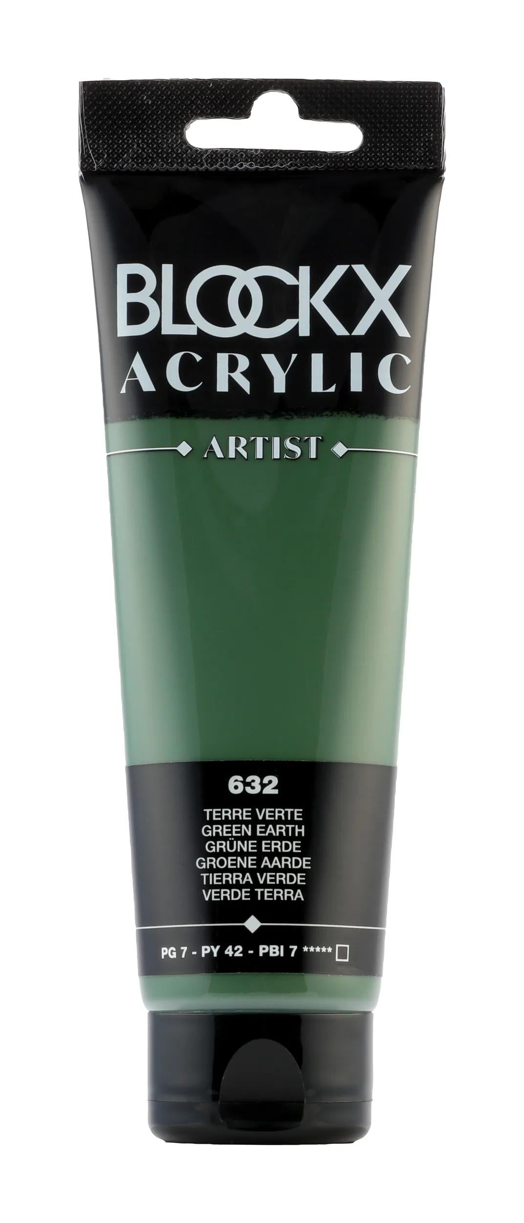 Fine acrylic paint tube 120ml - Green earth 632 (Pack x3)