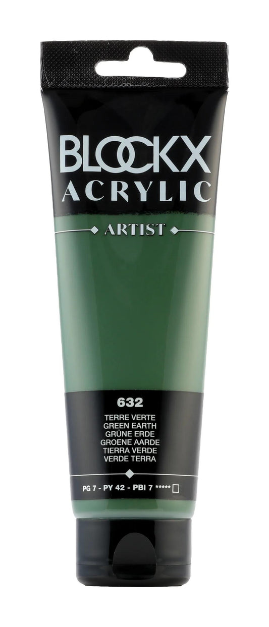 Fine acrylic paint tube 120ml - Green earth 632 (Pack x3)
