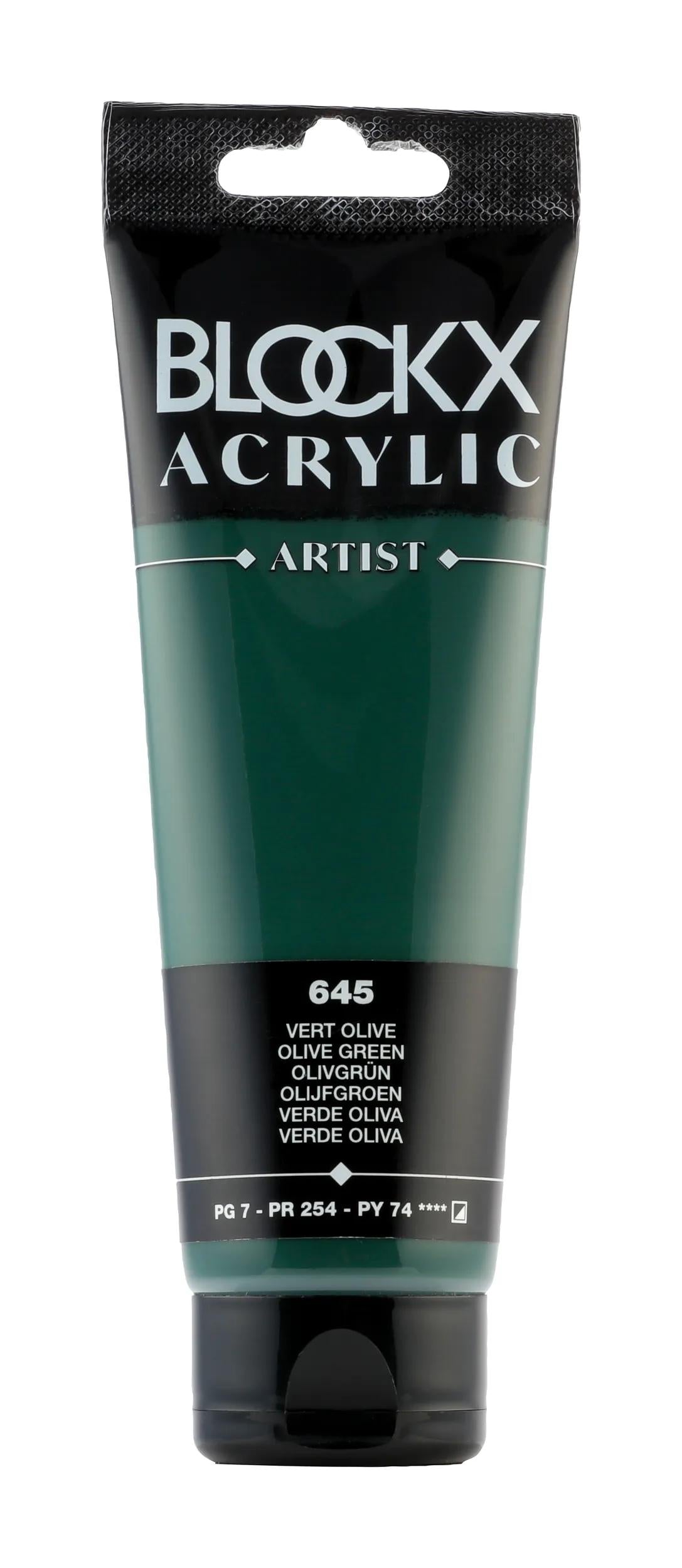 Fine acrylic paint tube 120ml - Olive green 645 (Pack x3)