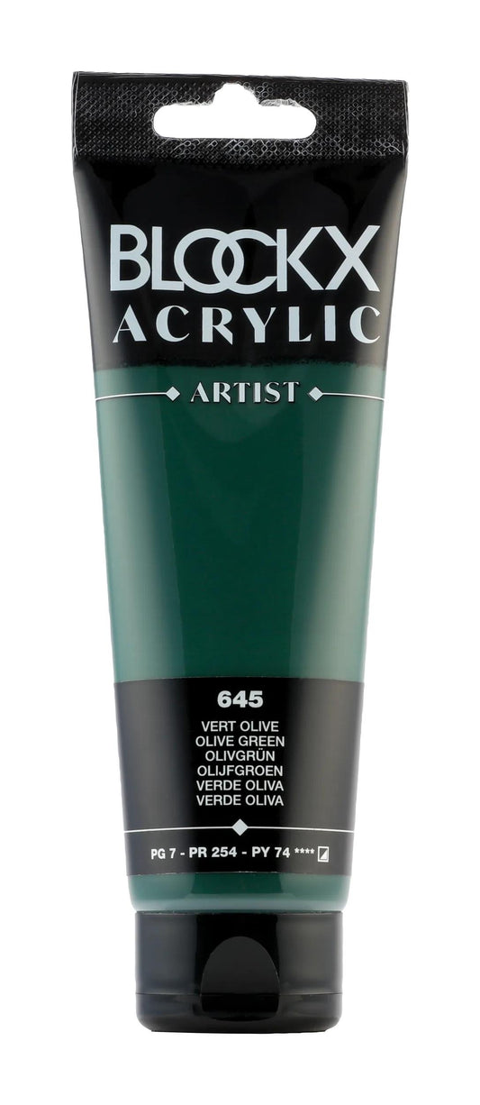 Fine acrylic paint tube 120ml - Olive green 645 (Pack x3)