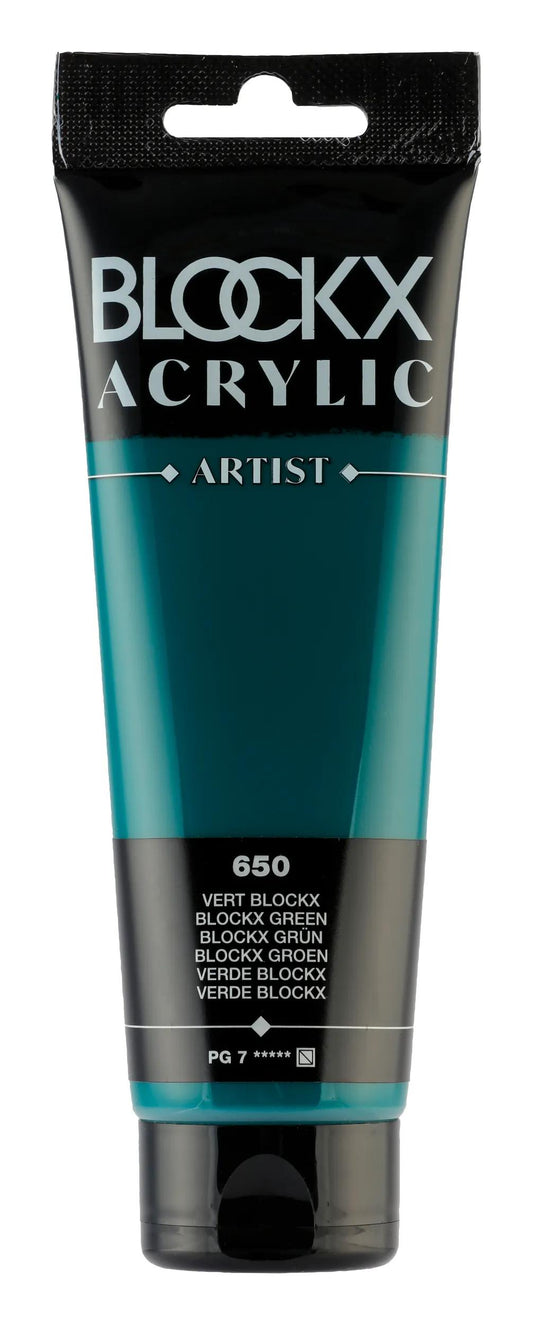 Fine acrylic paint tube 120ml - Green blockx 650 (Pack x3)