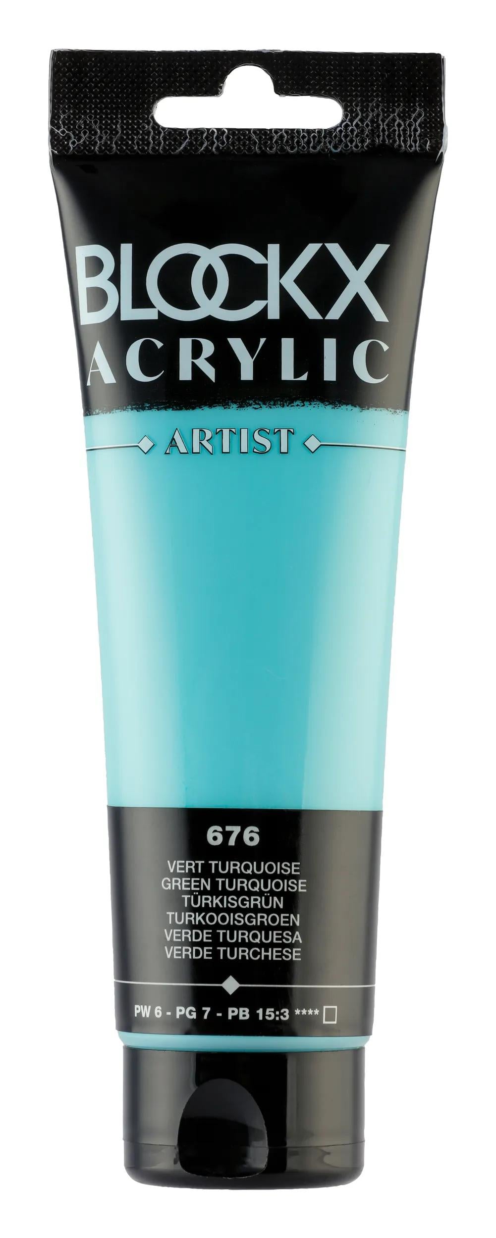 Fine acrylic paint tube 120ml - Turquoise green 676 (Pack x3)