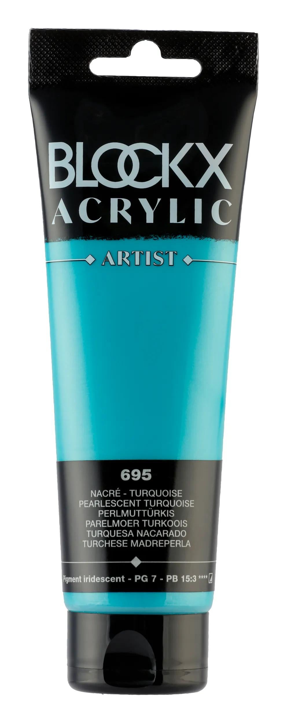 Fine acrylic paint tube 120ml - Turquoise pearl 695 (Pack x3)