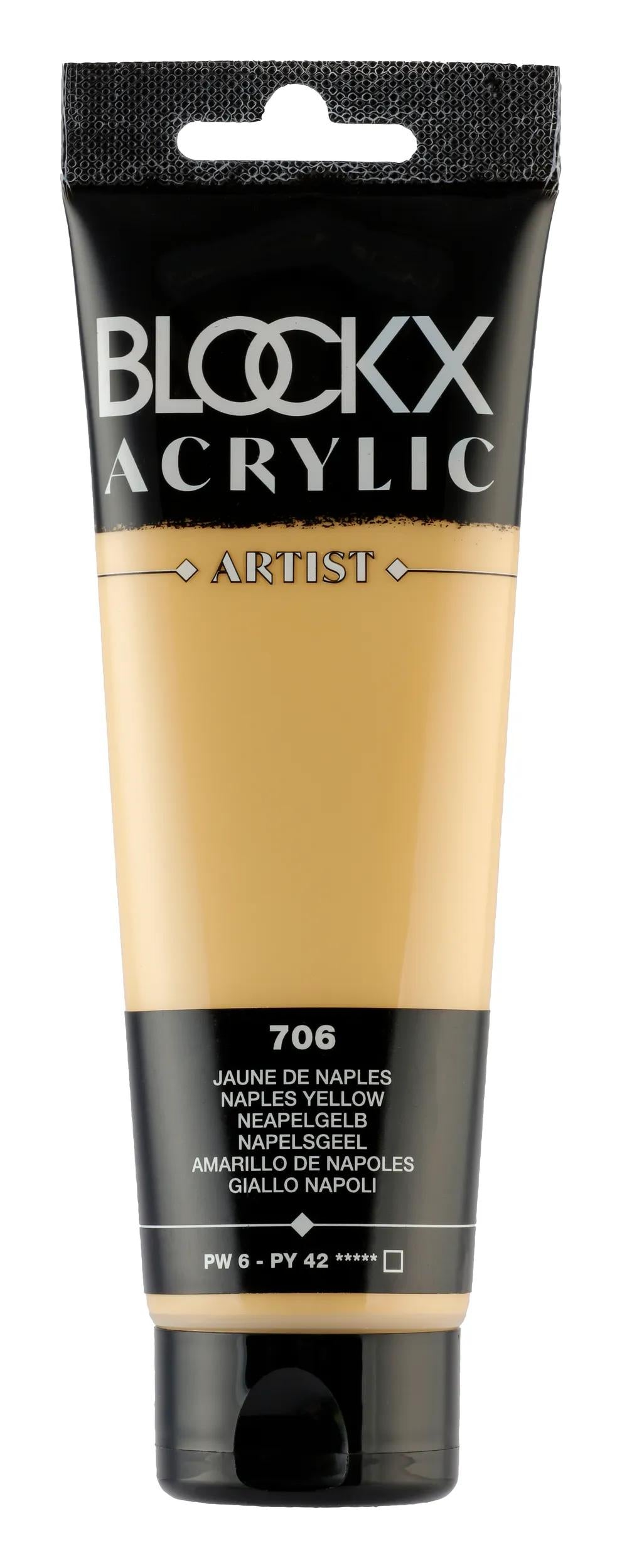 Fine acrylic paint tube 120ml - Yellow from Naples 706 (Pack x3)