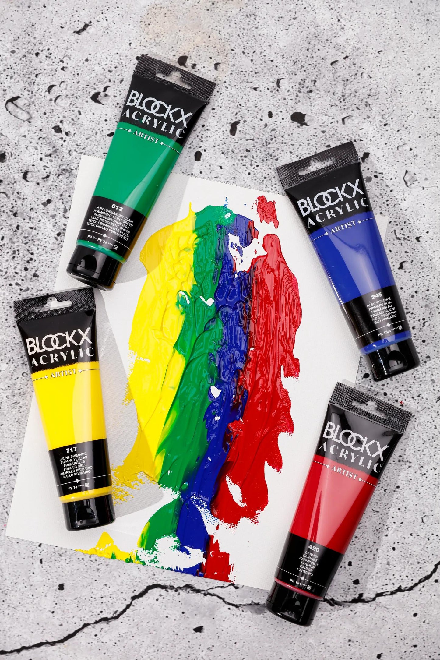 Fine acrylic paint tube 120ml - Primary yellow 717 (Pack x3)