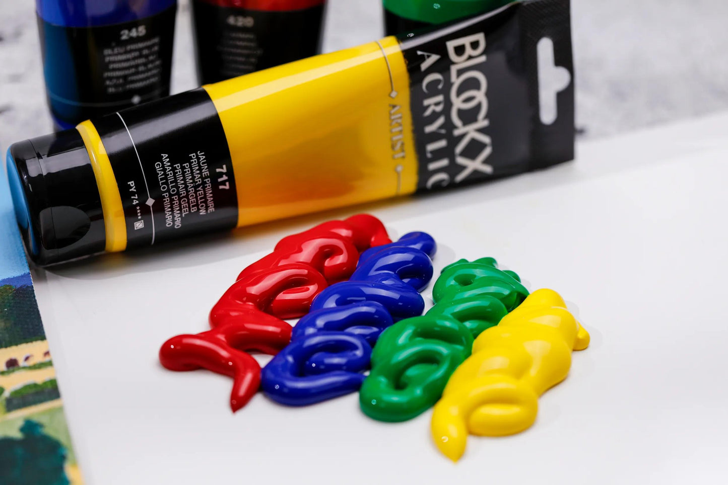 Fine acrylic paint tube 120ml - Primary yellow 717 (Pack x3)