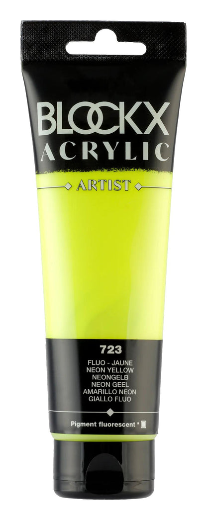 Fine acrylic paint tube 120ml - Yellow fluo (lot de 3)
