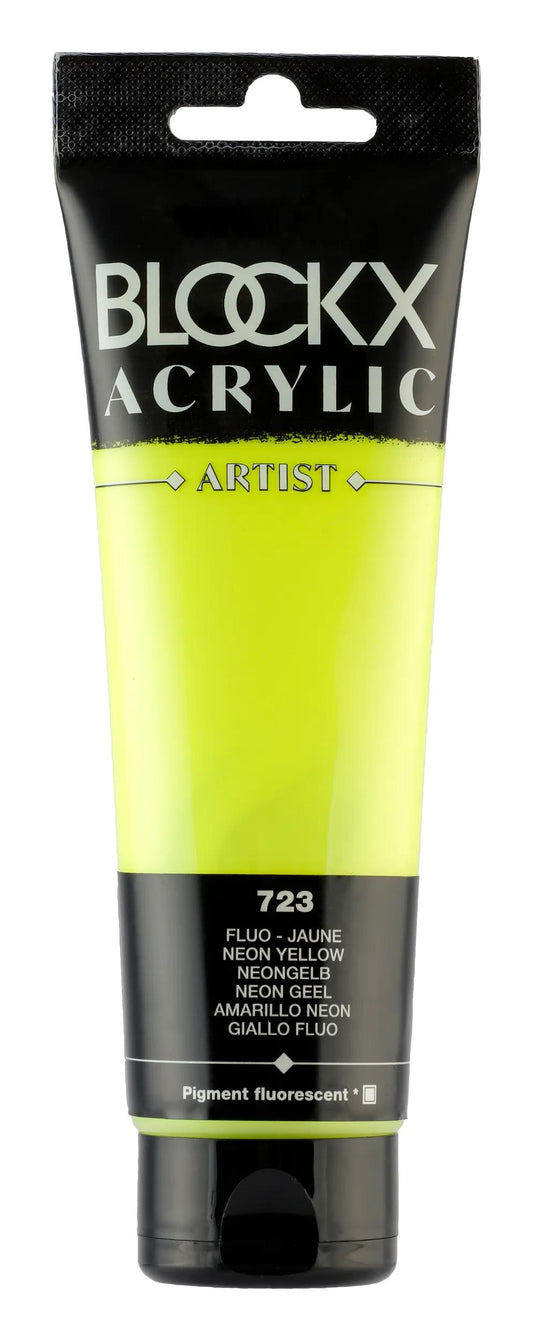Fine acrylic paint tube 120ml - Yellow fluo 723 (Pack x3)