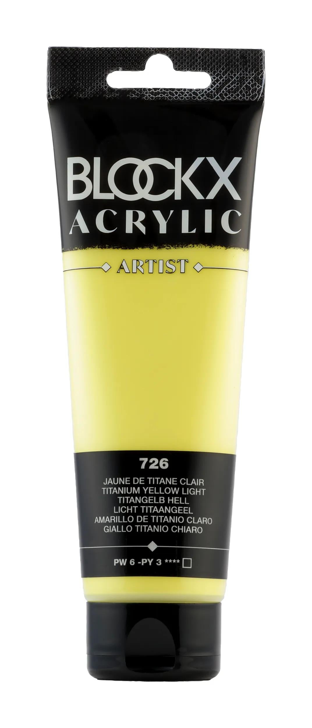 Fine acrylic paint tube 120ml - Light titanium yellow (Lot x3)