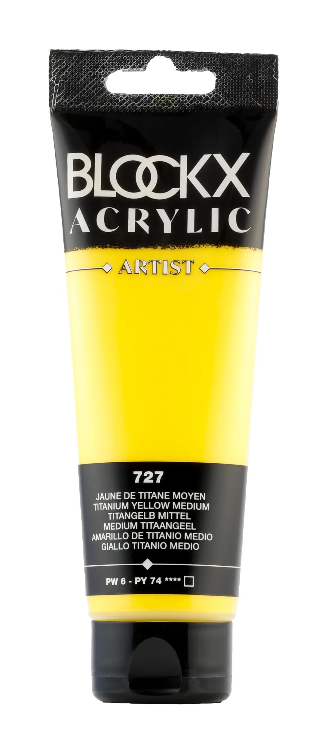 Fine acrylic tube paint 120ml - Medium titanium yellow 727 (Pack x3)