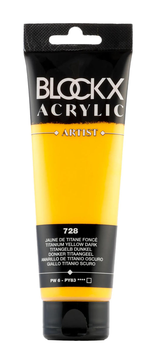 Fine acrylic paint tube 120ml - Dark titanium yellow 728 (Pack x3)