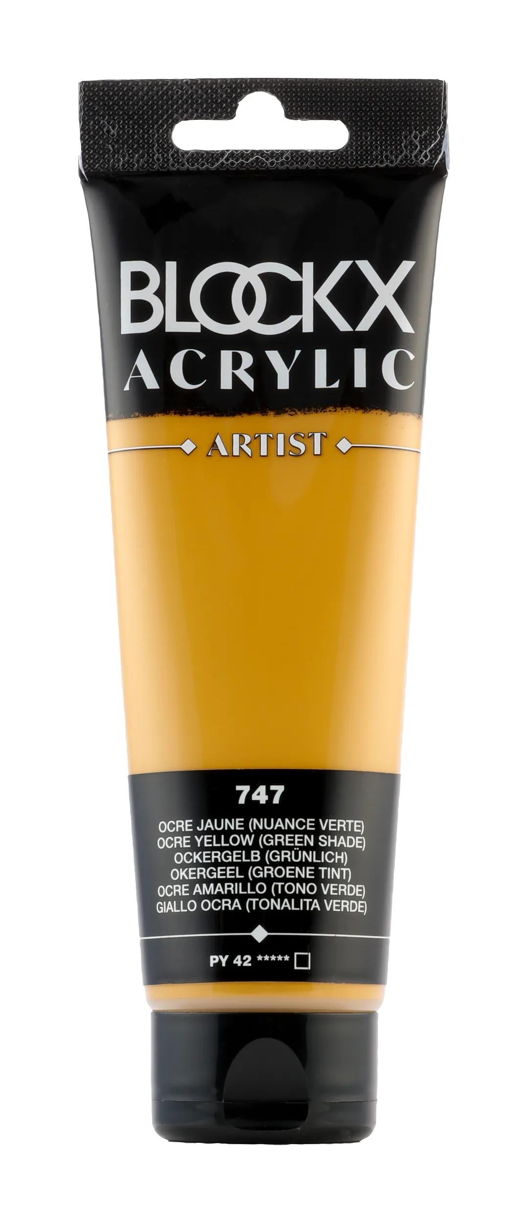Fine acrylic paint tube 120ml - Yellow ochre (green colour) 747 (Pack x3)