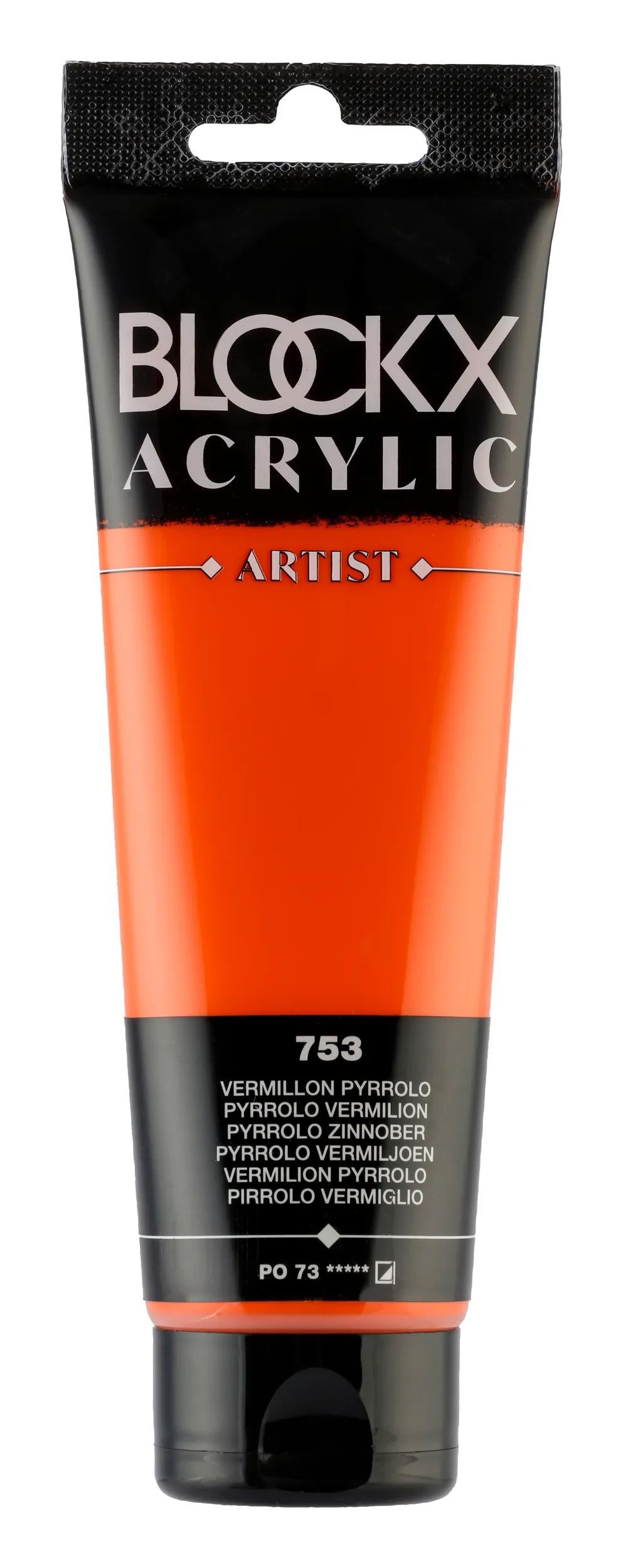 Fine acrylic paint tube 120ml - Vermillon pyrrolo 753 (Pack x3)