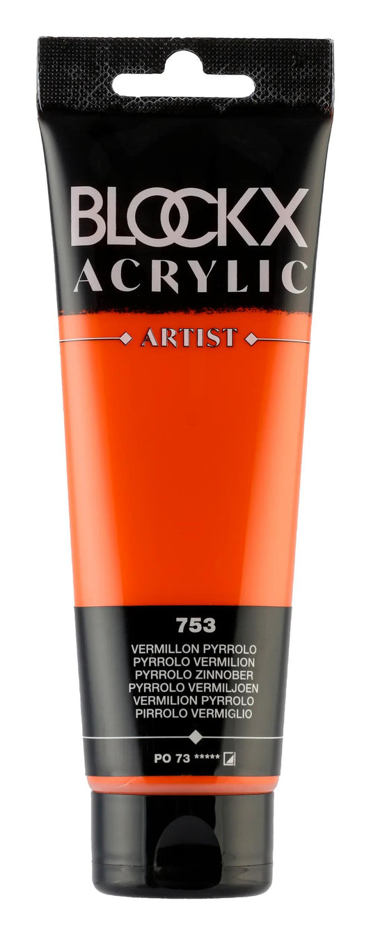 Fine acrylic paint tube 120ml - Vermillon pyrrolo 753 (Pack x3)