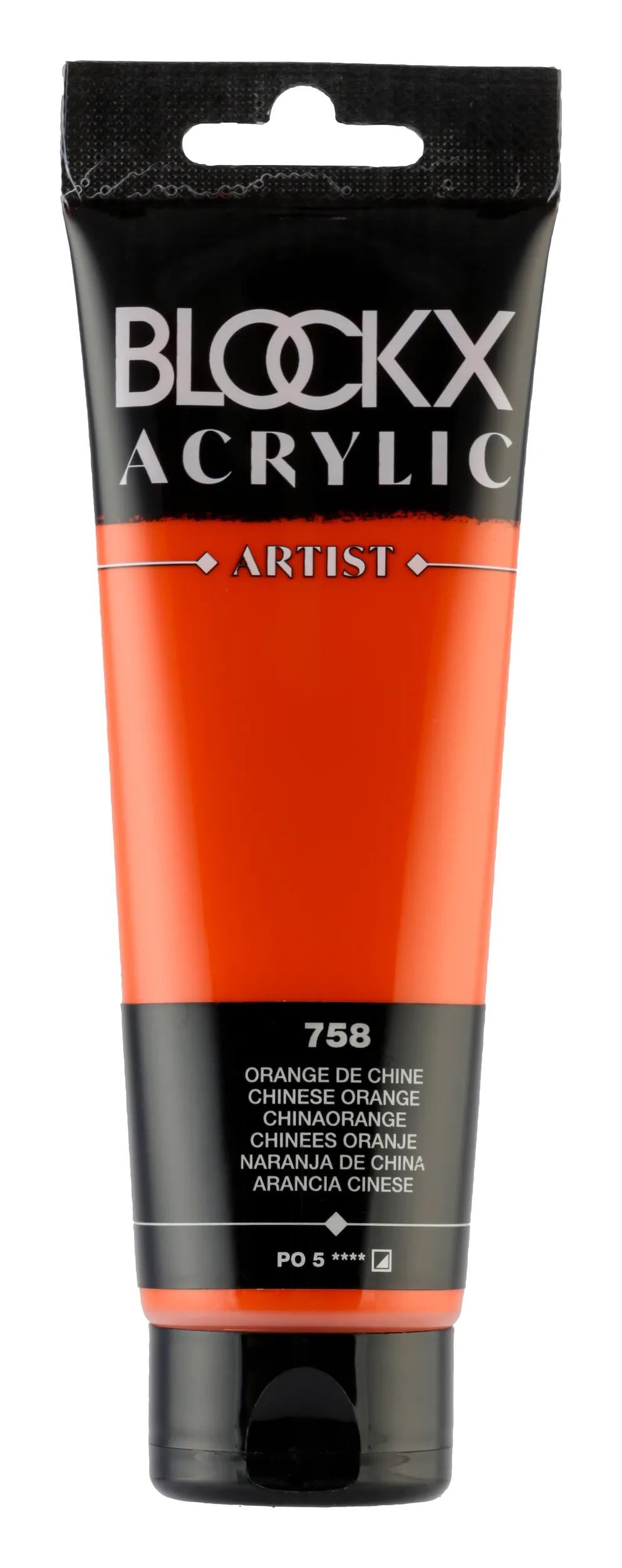 Fine acrylic paint tube 120ml - Orange from China 758 (Pack x3)