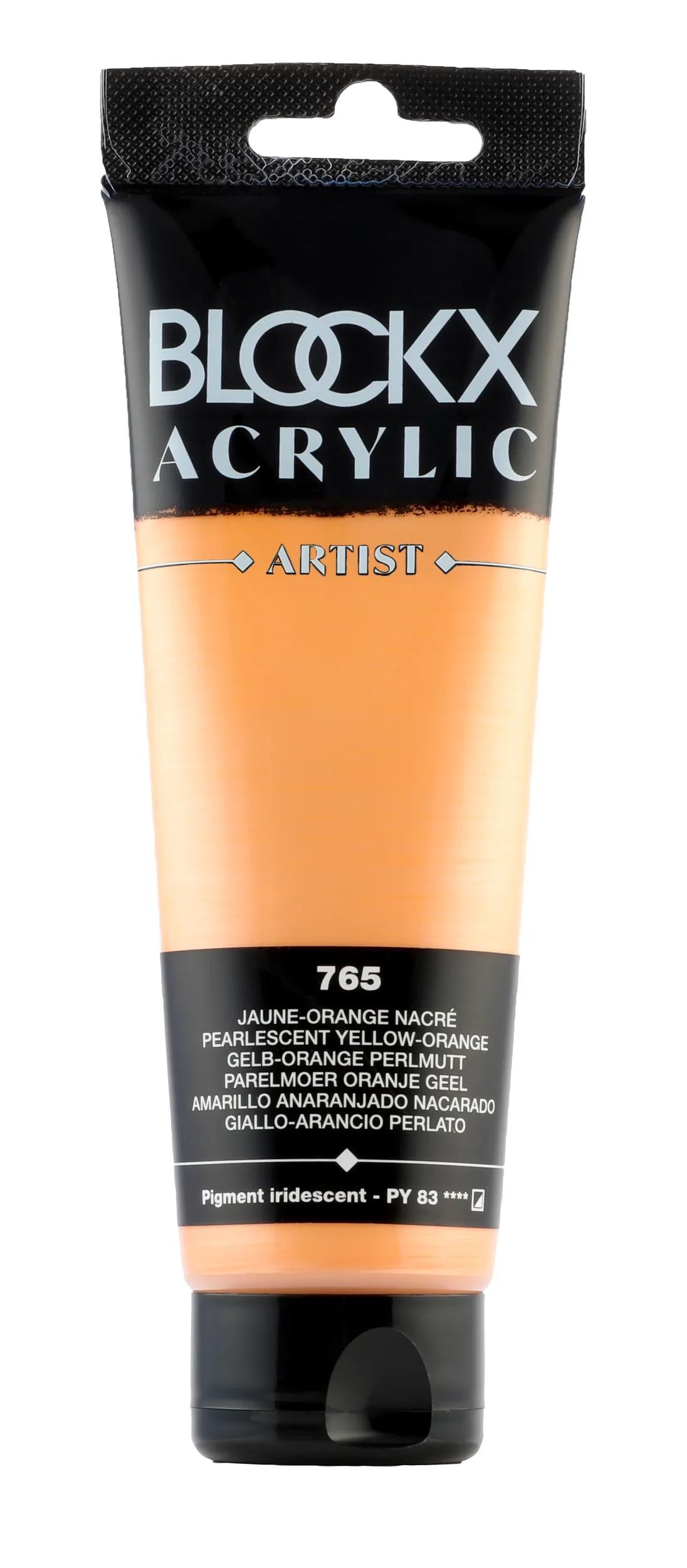 Fine acrylic paint tube 120ml - Orange yellow pearl 765 (Pack x3)