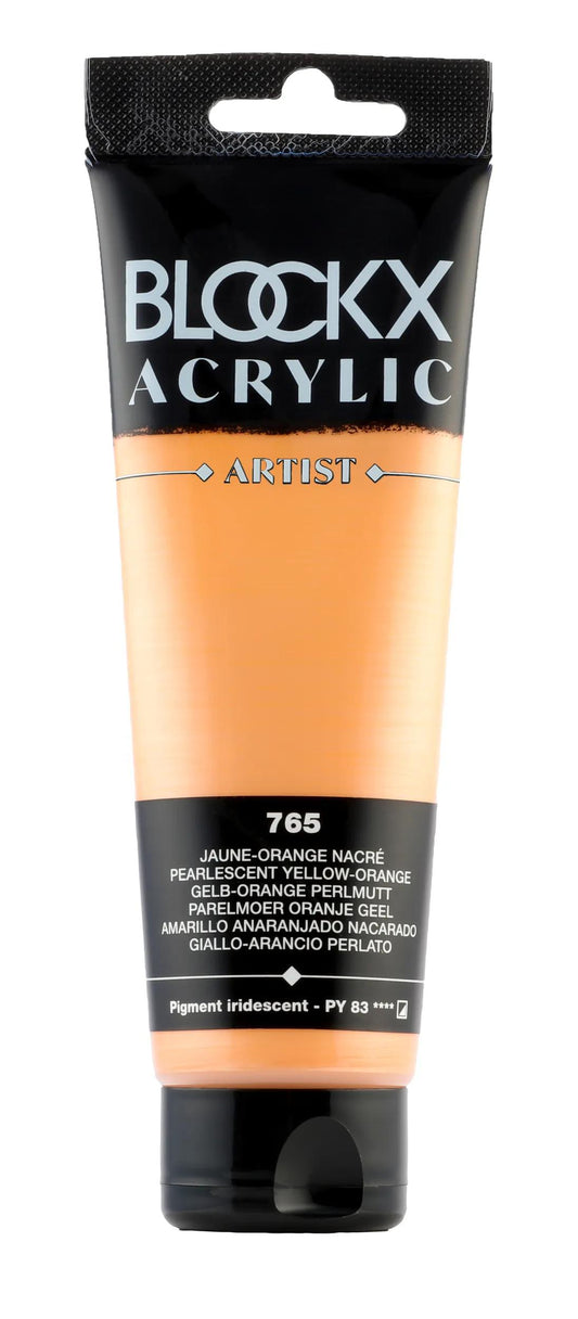 Fine acrylic paint tube 120ml - Orange yellow pearl 765 (Pack x3)