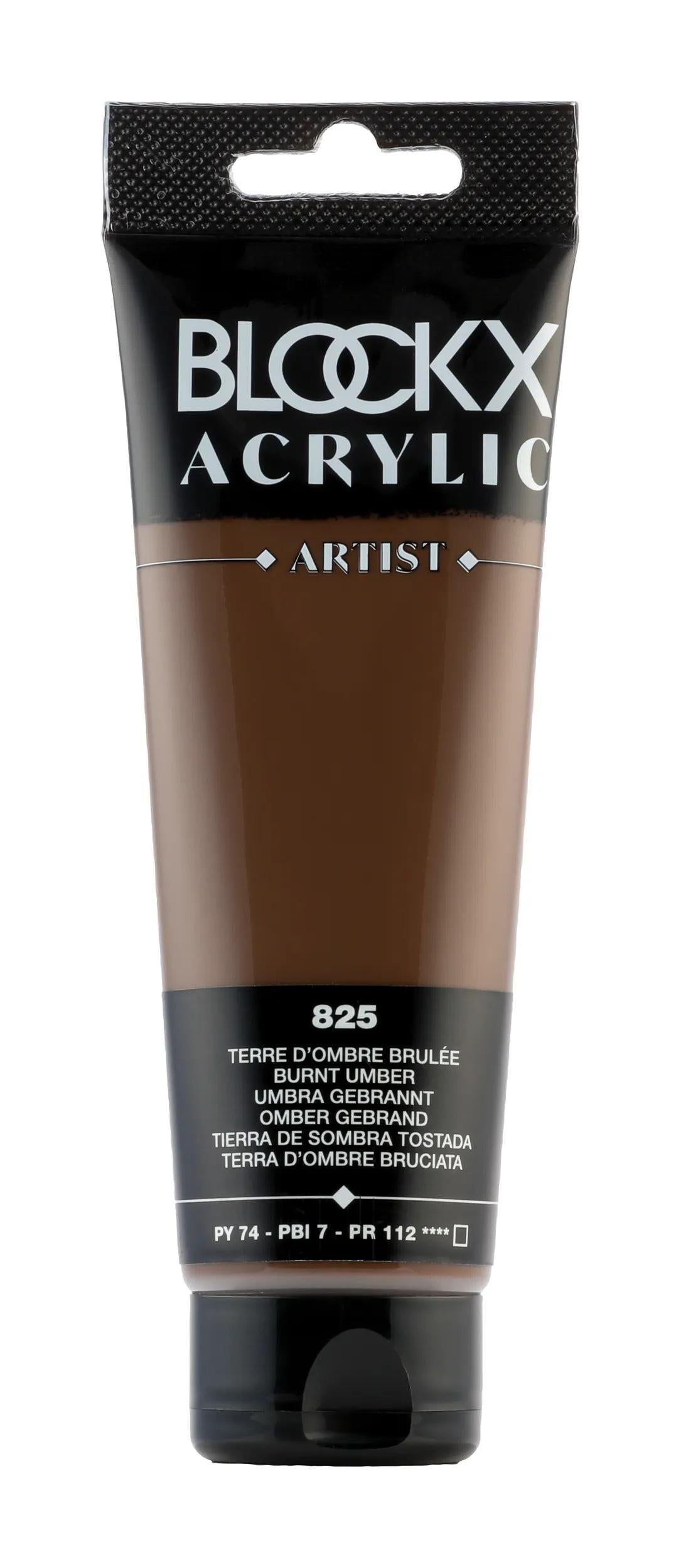 Fine acrylic paint tube 120ml - Burned shade earth 825 (Pack x3)