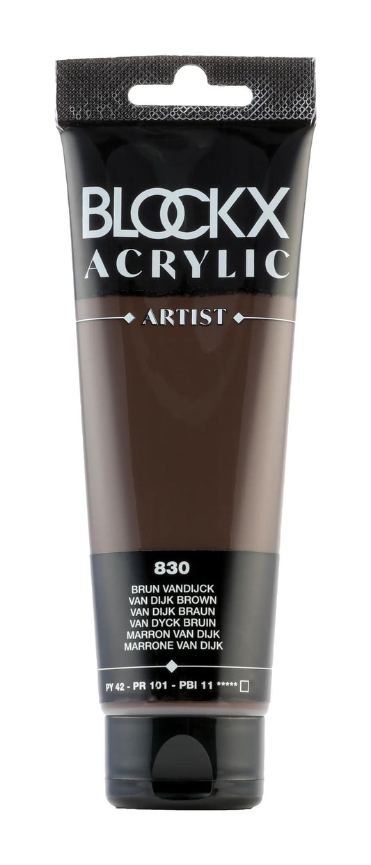 Fine acrylic paint tube 120ml - Brown Van Dijk 830 (Pack x3)