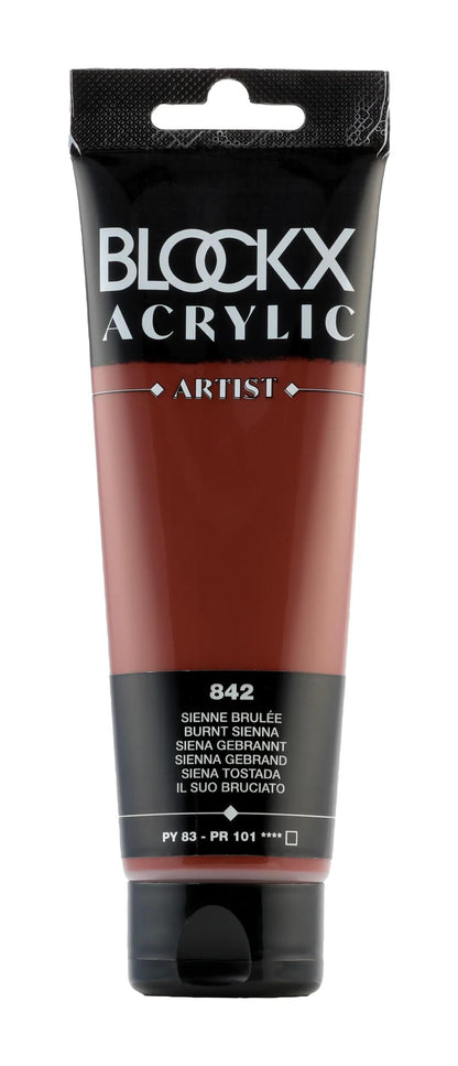 Tubo di vernice acrilico fine 120ml - Bruciare Siena (confezione da 3)